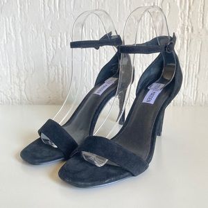 Steve Madden Black Suede Strapy Sandal Heels Size 6.5